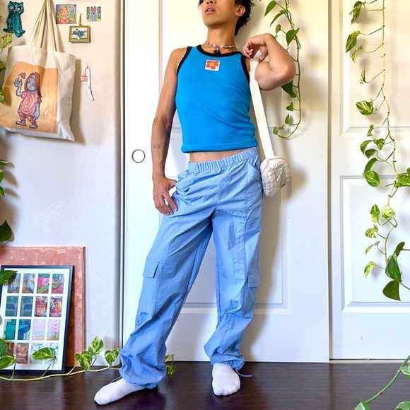 WILO the Brand Baby Blue Parachute Pants - Picture 1 of 6